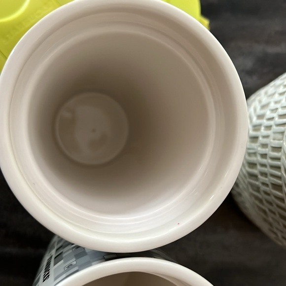 Starbucks Rodarte Ceramic Tumbler 12oz Pixel 2012 Travel Cup with Lid x 2 - Picture 3 of 4